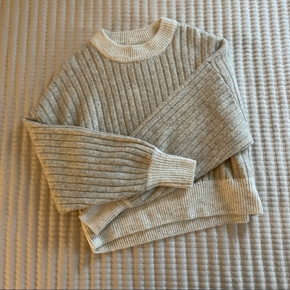 Sincerely Jules Knit Cropped Sweater | Oatmeal